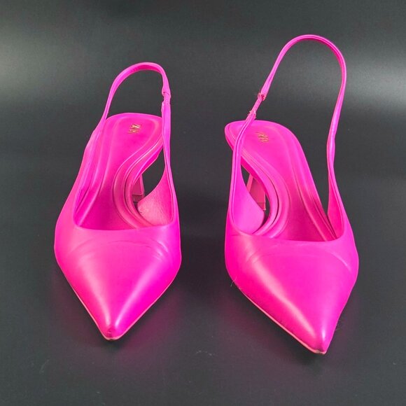 Zara Neon Pink Slingback Heels – Size 39 – 2.5" Heels - Picture 11 of 11